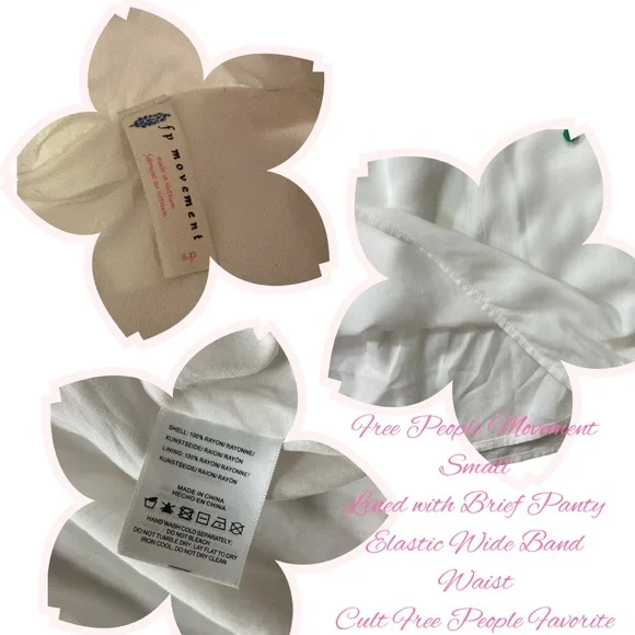 FP Movement Way Home Shorts Optic White Smocked High Rise Small - Picture 15 of 16